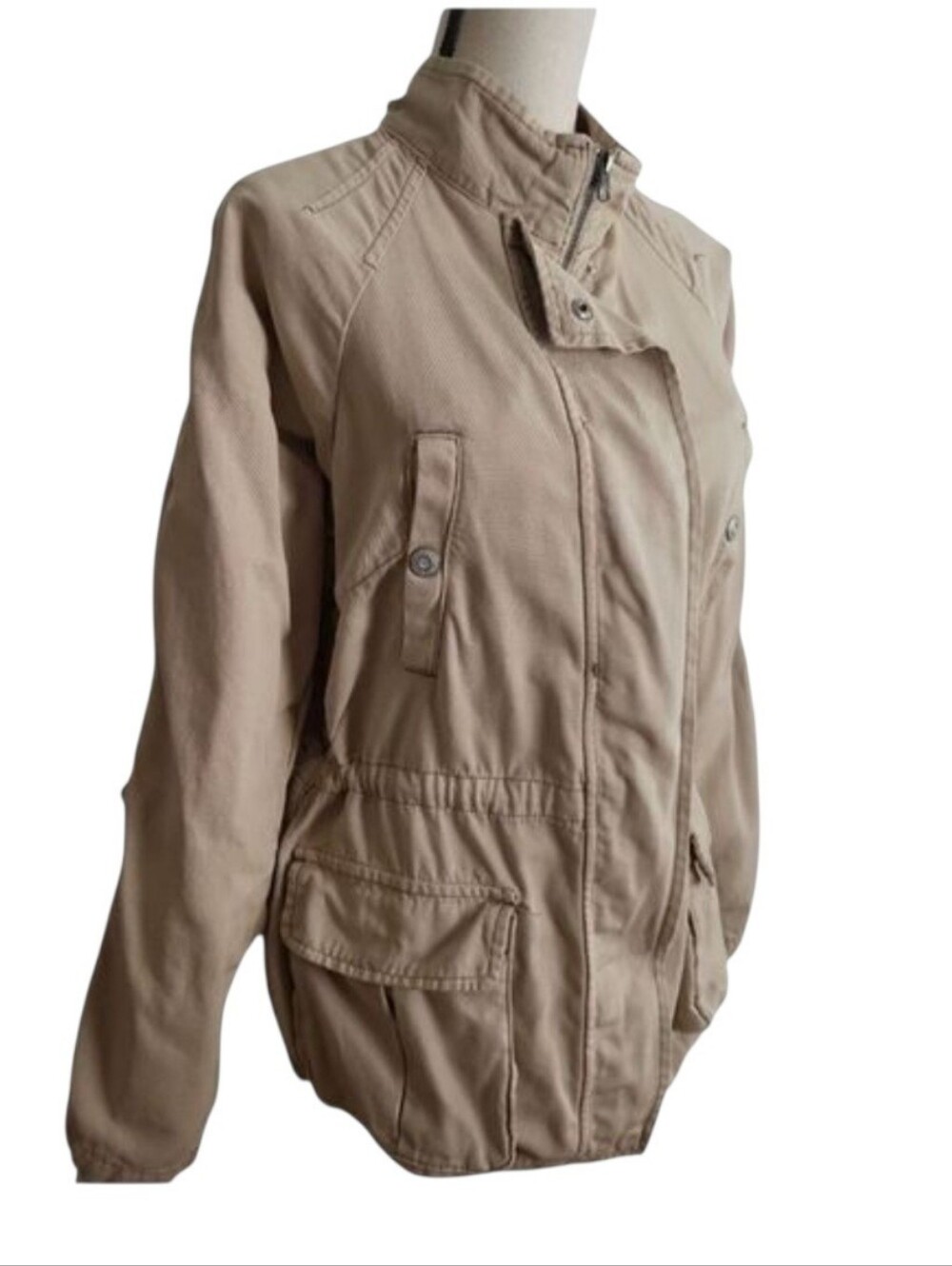 Kensie Jeans Tan Cargo Utility Jacket Size Medium - Picture 4 of 12